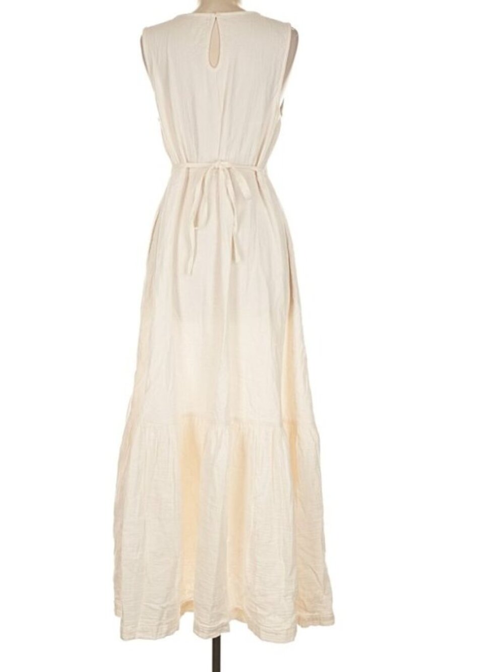 New Pact Organic Cotton Double Gauze Beach To Brunch Dress Medium Ivory MSRP$138 - Picture 6 of 17